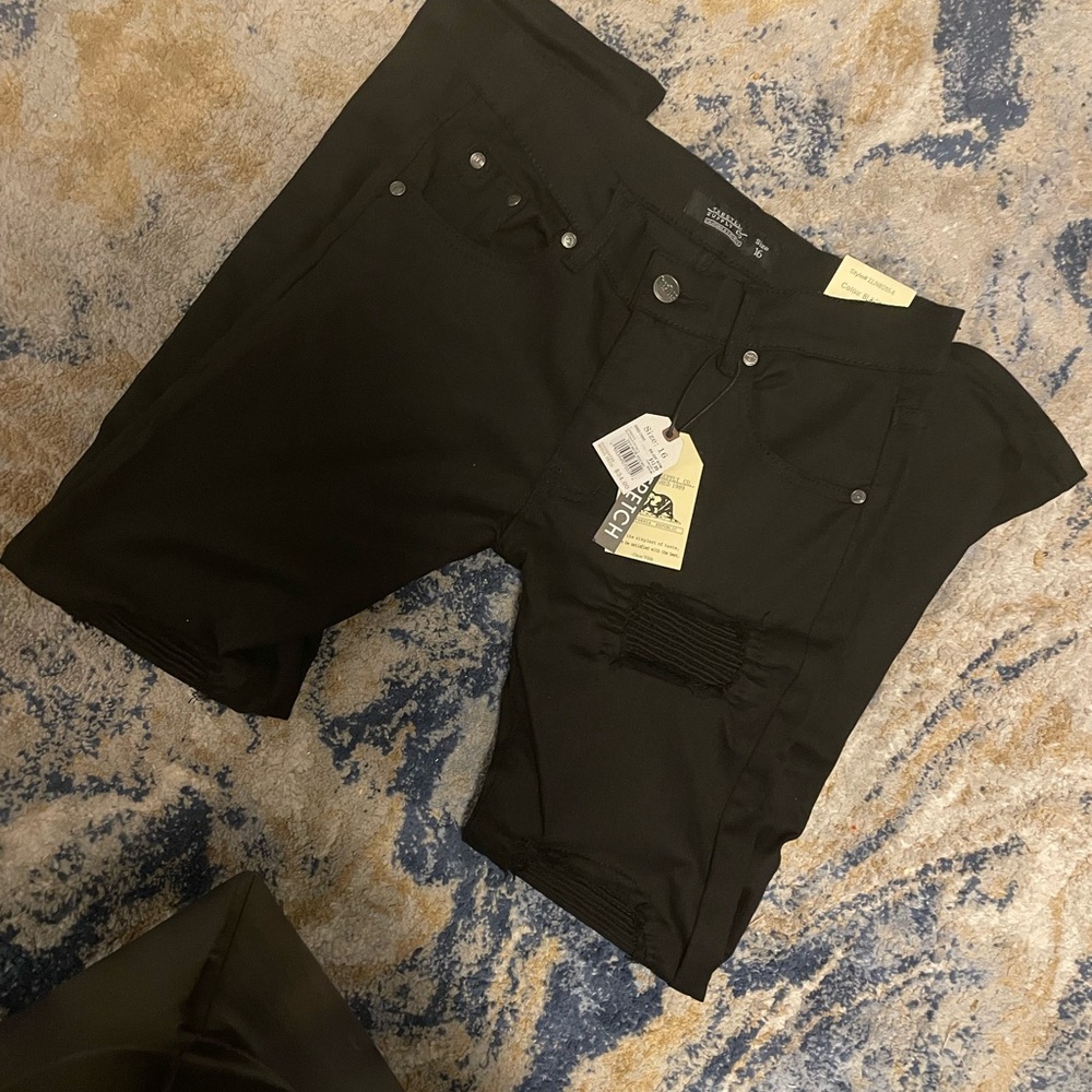 Black Distressed Denim Shorts